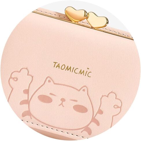 SUMGOGO محفظة صغيرة للنساء لطيف القط قلادة حامل بطاقة منظم الفتيات جيب أمامي محفظة نسائية للعملات المعدنية (A-أسود) in Kuwait