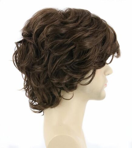 Men's Wig 70's 80's TV Star Wig Light Brown Natural Layered Hippie Wig Halloween Costume Cosplay Wig in Kuwait