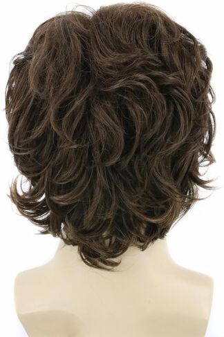 Men's Wig 70's 80's TV Star Wig Light Brown Natural Layered Hippie Wig Halloween Costume Cosplay Wig in Kuwait