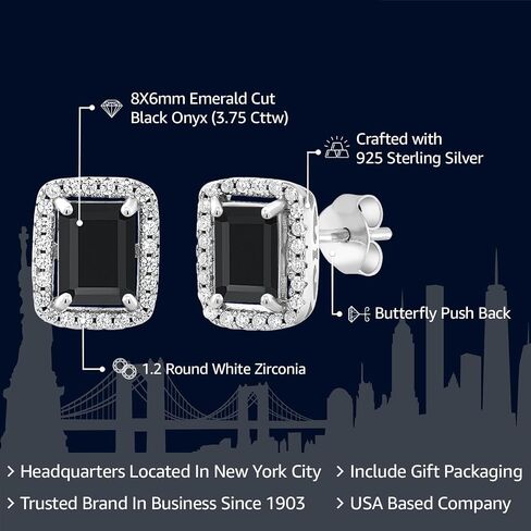 أقراط جوهرة ستون كينج من الفضة الإسترليني عيار 925 من الأحجار الكريمة | قطع الزمرد 8X6MM | حلق هالو للنساء in Saudi Arabia