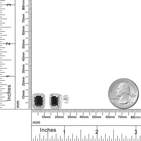 أقراط جوهرة ستون كينج من الفضة الإسترليني عيار 925 من الأحجار الكريمة | قطع الزمرد 8X6MM | حلق هالو للنساء in Saudi Arabia
