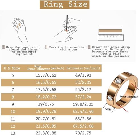 Love Friendship Rings 18K Gold Plated Silver with CZ 6mm Stainless Steel Promise Rings Wedding Band Fashion Love Rings for Her Women Teen Girls Valentine's Day with Gifts Box in Saudi Arabia