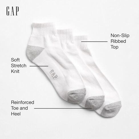 GAP Men's 3-Pack Quarter Crew Socks in Saudi Arabia