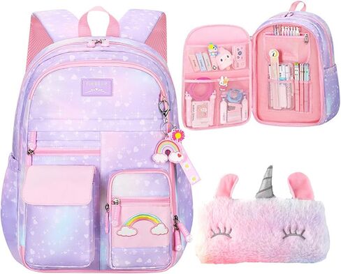 Girls Cute Bunny Backpack Kawaii School Bags Waterproof Laptop Backpack Blue Small in Kuwait