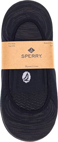 جوارب Sperry النسائية الأصلية لبطانة أحذية القارب - مجموعة من 3 أزواج - ماصة للرطوبة ومقبض للكعب in Saudi Arabia