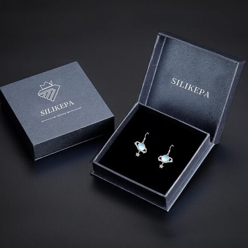 Planet Earrings for Women Girls 925 Sterling Silver Planet Dangle Drop Earrings Moonstone Earrings Moon Star Earrings Planet Jewelry Gifts for Women Girls in Kuwait