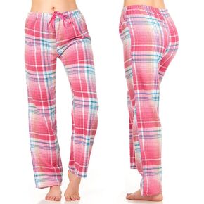 DARESAY Flannel Pajama Pants for Women - Soft, Comfortable Plaid Lounge Pants with Adjustable Fit - Comfy Lounge Homewear in Kuwait