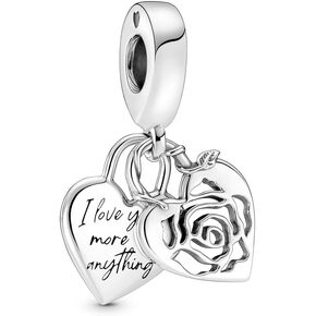 Pandora Rose Heart Padlock Dangle Charm Bracelet Charm Moments Bracelets - Stunning Women's Jewelry - Gift for Women in Your Life - Made with Sterling Silver, With Gift Box