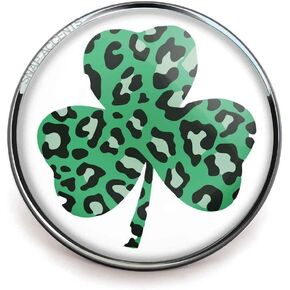 St. Patrick's Day Snap Jewelry Plaid Shamrock Clover 18MM Green Irish Ginger Charm Button Fits Women's Customizable Bracelets, Necklaces, Keychains, Rings