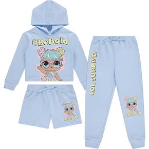 L.O.L. Surprise! Pullover Hoodie,Shorts and Jogger Clothing Set - Sizes 4-16