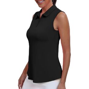 Womens Polo Shirts Athletic Golf Tennis Tanks Top Casual Sleeveless V Neck Quick Dry Shirts Workout Tee