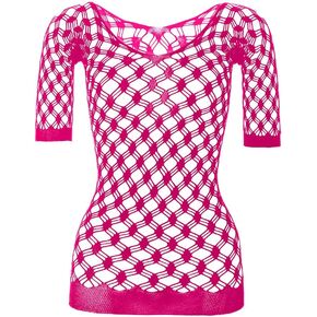 Women Sexy Lingerie Babydoll Stretch Fishnet Chemise Mesh Mini Dress