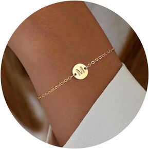 Ursteel Gold Initial Bracelet for Women Trendy - Personalized A-Z Letter Cute Bracelet for Women Girls, Gold Jewelry Gifts for Women Teen Girls
