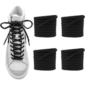 UamGlsob 2 Pairs 1/4" Oval Elastic Shoe Laces, 36"-63" Length Stretchy Shoelaces Strings Replacement for Blazer High Top