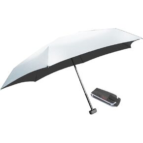 EuroSCHIRM Dainty Travel Umbrella, Ultra-compact, Lightweight Trekking, with Case, 50+ UVP, (Silver)