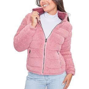 YMI Women's Junior Faux Leather Sherpa Lined Jacket