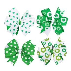4Pcs St. Patrick's Day Hair Clips/Headbands Handmad Irish Green Shamrock HairBand Lucky Shamrock Hair Clips Costume Hair Accessory for Women, Girls (LLucky Headbands)