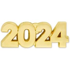 PinMart 2024 Graduation Anniversary Gold Year Enamel Lapel Pin