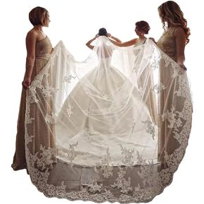 Kelaixiang 1 T Lace Sequins Embroidery Bridal Wedding Veil for Brides with Comb