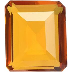 REAL-GEMS 1 Piece Yellow Citrine 74.90 Ct Emerald Cut Translucent Yellow Citrine Loose Gemstone for Jewelry