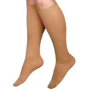 Curad MDS1700GTH Knee-High Compression Hosiery, 15-20 mm Hg, Beige