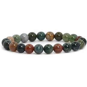 Angelstones Gem Semi Precious Gemstone 8mm Round Beads Stretch Bracelet 7 Inch Unisex