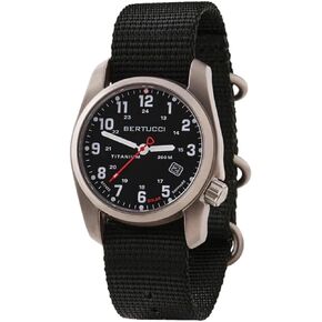 BERTUCCI A-2T Solar Classic Watch | Black Dial with Forest Nylon Band | Matte Finish | Solar Powered | 200 M Water Resistance