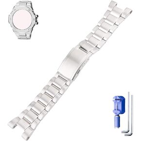 MMBAY 26mm GST-B100 Stainless Steel Watch Bands Fit for Casio G-STEEL G-Shock GST-210 400G GST-B100 GST-W100 W110 W300 GST-S100 S100D S110 S110D S300 Replacement Mental Strap Wirstband for Men and Women Waterproof Bracelet Watch accessories
