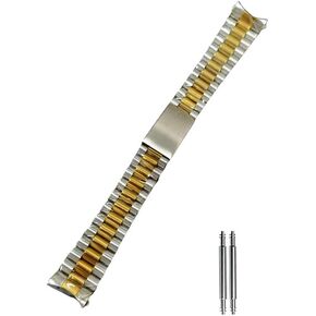 Curved End 18MM 19MM 20MM Brush Polish Solid Stainless Steel President Watch Strap Band Fit For Rolex Sekio Mechanical watch