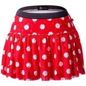 Red with White Polka Dots Sparkle Running Skirt New