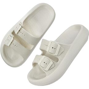 BenSorts Pillow Sandals for Women Men Thick Sole Adjustable Buckles EVA