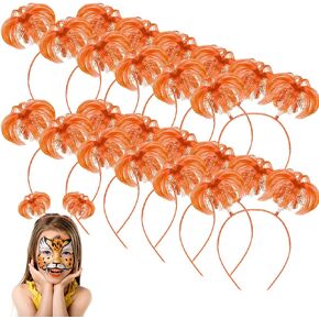 Jexine 12 Pieces Tinsel Wrapped Ponytails Headbands Headwear Feathers Head Bopper for Women Girls Hair Costume Accessories