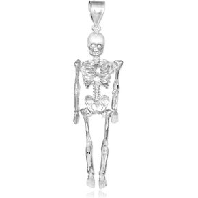 Sterling Silver 3D Skeleton Dangle Pendant