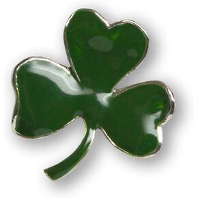 St Patricks' Day Irish Shamrock Pin Green Enamel on Pewter Three Leaf Clover