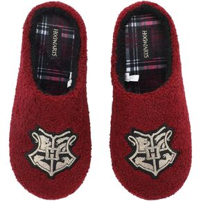 Bioworld Harry Potter Hogwarts Crest Adult Red Scuff Slippers