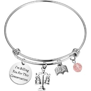 PLITI Funny Lawyer Gift Lawyer Bracelet Attorney Gift Scales Of Justice Gifts i’m Billing You For This Conversation Jewelry For Lawyer