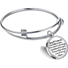 سوار قابل للتوسيع من لاونمين - مكتوب عليه Good Friends are Like Stars Don't See Them but They are Always There (أساسي) in Kuwait