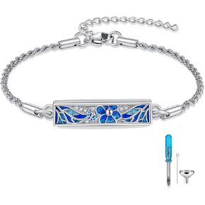 925 sterling silver Dragonfly Butterfly urn bracelet Women Keepsake Memory Jewelry