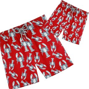 STIVALI Father and Son Matching Swim Trunks Red Lobster (6 Months)
