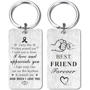 Jzxwan Friend Gifts Keychain, I Love You Friend Gifts, Appreciate Best Friend Birthday Christmas Gifts for Women Men, My Best Friend Xmas Present