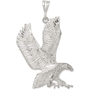 Solid 925 Sterling Silver Pendant Eagle Charm (27mm x 53mm)