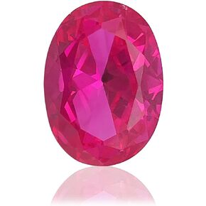 Oval Loose Synthetic Pink Sapphire Stone Pinkish Corundum Gemstone Machine-Cut Faceted 3A VVS (2.9cts-14.8cts, 1Pcs)