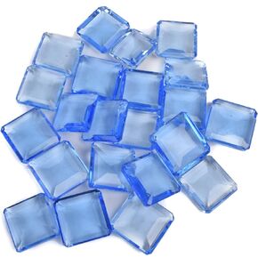 GEMHUB Brazilian Blue Topaz Gemstones Beads - Fine Emerald Cut 200 Ct. Set of 4 Pcs Topaz Gemstone Lot