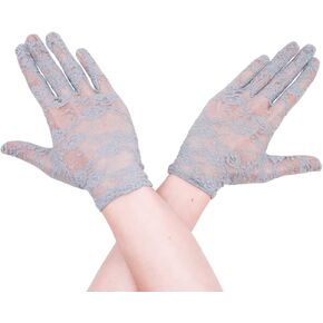 Women's Banquet Wedding Bridal Opera Party Floral Lace Wrist Length Full Finger Short Gloves