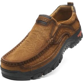 Mens Casual Shoes Slip On Leather Loafers Non Slip Walking Breathable Handmade Sneaker for Dress Driving Business Working Office