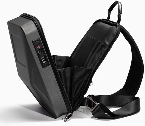 Cybersling Messenger Bag 7L (Gray) - Versatile Crossbody/Sling/Backpack USB Charging, Passcode Lock, Water-Resistant Material, & Comfortable Back Panel, Daily Carry & Travel, For Men & Women in Saudi Arabia