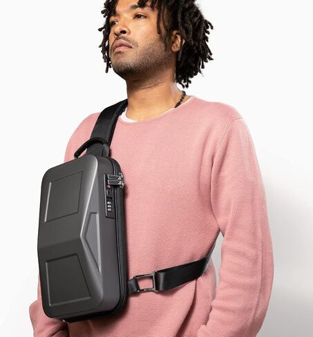 Cybersling Messenger Bag 7L (Gray) - Versatile Crossbody/Sling/Backpack USB Charging, Passcode Lock, Water-Resistant Material, & Comfortable Back Panel, Daily Carry & Travel, For Men & Women in Saudi Arabia