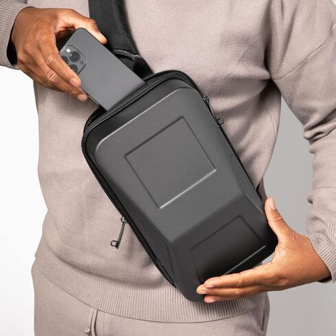 Cybersling Messenger Bag 7L (Gray) - Versatile Crossbody/Sling/Backpack USB Charging, Passcode Lock, Water-Resistant Material, & Comfortable Back Panel, Daily Carry & Travel, For Men & Women in Saudi Arabia