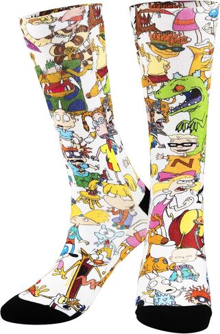 Odd Sox, 90's Squad Nickelodeon Cartoon, Fun Cute Socks for Women, 5-10 in Saudi Arabia