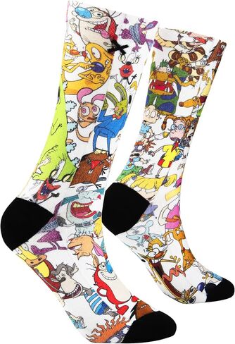 Odd Sox, 90's Squad Nickelodeon Cartoon, Fun Cute Socks for Women, 5-10 in Saudi Arabia